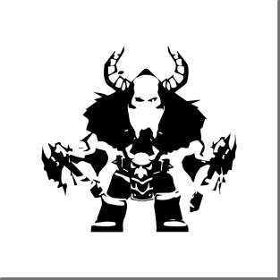 Barbaric King minimal silhouette white Posters and Art